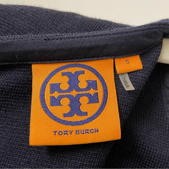 Tory Burch Plum Navy Colorblock Brianna Wool Blend Sheath Dress S - Picture 9 of 11